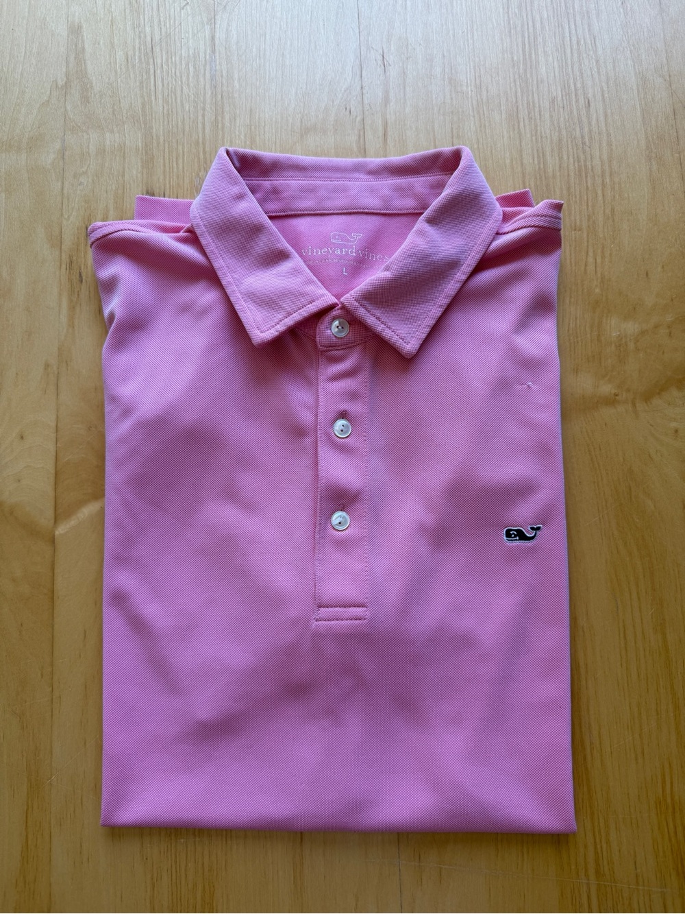 Vineyard Vines Performance Golf Polo Shirt Pink Large 301 Club Moisture Wicking - Picture 1 of 9